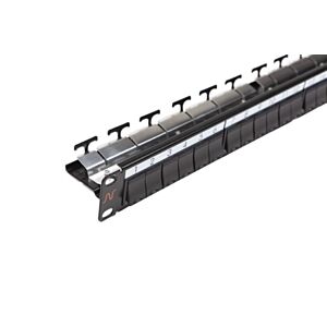 Nexans NCS521661BK Panneau fixe 24 ports Snap-In (vide) avec volets de protection 1HU. noir
